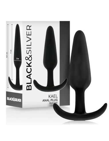 BLACKandSILVER - KAEL silikoninis analinis kaištis su vidutinio storio rankena