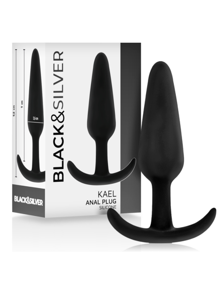 BLACKandSILVER - KAEL SILICONE ANAL PLUG WITH MEDIUM HANDLE