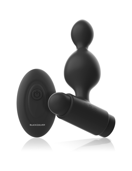 BLACKandSILVER - TUCKER MAŽAS SILIKONINIS ANALINIS KAIŠTIS SU NUOTOLINIO VALDYMO VALDYMU