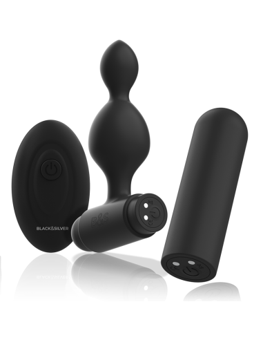 BLACKandSILVER - TUCKER MAŽAS SILIKONINIS ANALINIS KAIŠTIS SU NUOTOLINIO VALDYMO VALDYMU