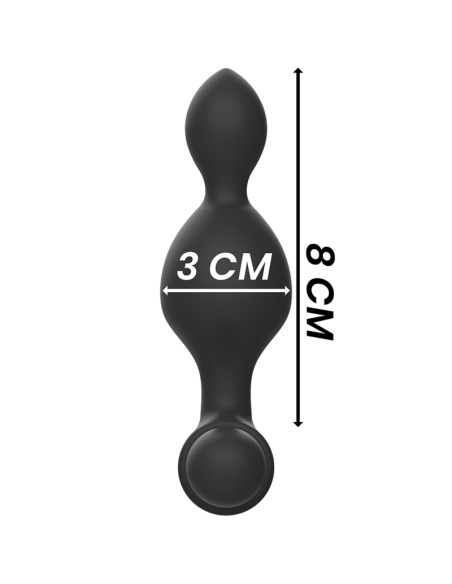 BLACKandSILVER - TUCKER MAŽAS SILIKONINIS ANALINIS KAIŠTIS SU NUOTOLINIO VALDYMO VALDYMU