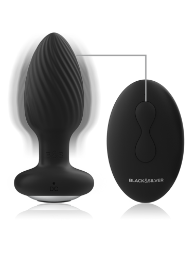 BLACKandSILVER - WELLS kištuko silikoninis analinis rotatorius nuotolinio valdymo pultui