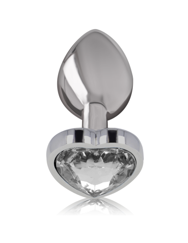 INTENSE - ALUMINUM METAL ANAL PLUG WHITE HEART SIZE M