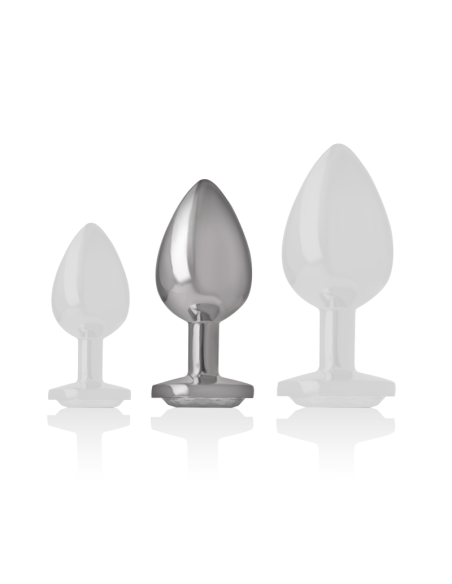 INTENSE - ALUMINUM METAL ANAL PLUG WHITE HEART SIZE M