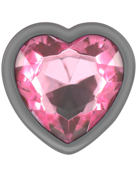 INTENSE - ALUMINUM METAL ANAL PLUG PINK HEART SIZE L