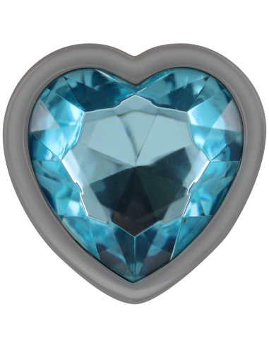 INTENSE - ALUMINUM METAL ANAL PLUG BLUE HEART SIZE L