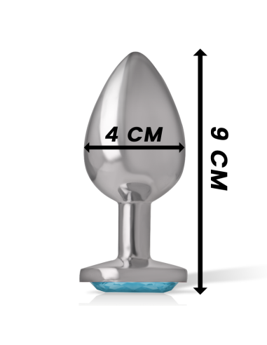 INTENSE - ALUMINUM METAL ANAL PLUG BLUE HEART SIZE L