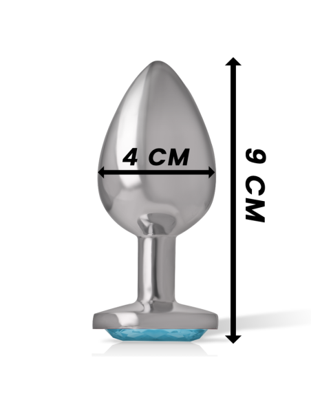 INTENSE - ALUMINUM METAL ANAL PLUG BLUE HEART SIZE L