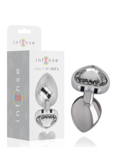 INTENSE - ANAL PLUG METAL ALUMINUM WHITE HEART SIZE L