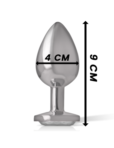 INTENSE - ANAL PLUG METAL ALUMINUM WHITE HEART SIZE L