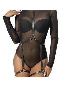 SUBBLIME - LEATHER BODY HARNESS BLACK ONE SIZE
