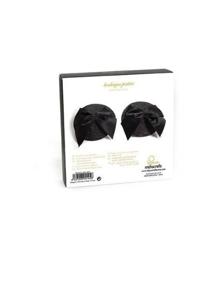 BIJOUX - BURLESQUE SHINY NIPPLE COVERS WITH BOW