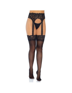 LEG AVENUE - OPAQUE GARTERBELT STOCKING ONE SIZE