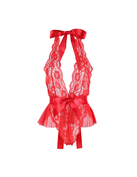 SUBBLIME - 953980 SEKSUALUS KŪNAS SU RAUKINIAIS, RAUDONAS DIRŽAS L-XL