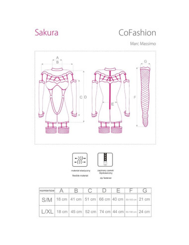 LIVCO CORSETTI FASHION - SAKURA CF 90357 KOMBINEZONAS ILGOS PIRŠTINĖS SU KAIŠTIENA JUODA S-M