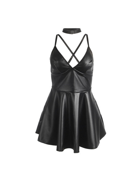 SUBBLIME - 955380 SUKNELĖ SU JUODOSIOMIS ODINĖMIS DIRBTUVĖMIS L-XL