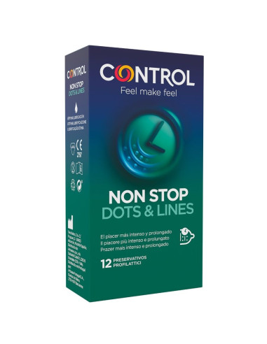 CONTROL - NONSTOP DOTS AND LINES PREZERVATYVAI, 12 VIENETŲ