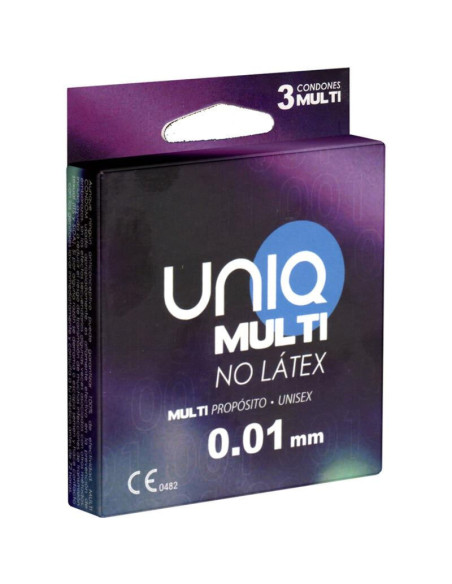 UNIQ - ĮVAIRŪS PREZERVATYVAI BE LATEKSO, 3 VIENETAI
