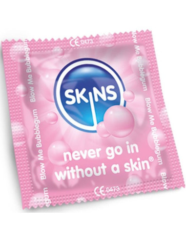 SKINS - BUBBLEGUM PREMIUM PREZERVATYVŲ PAKUOTĖ, 4 vnt.