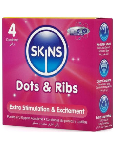 SKINS - DOTS and RIBS PREMIUM CONDOMS PACK 4 2