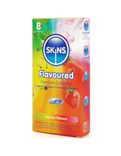 SKINS - ĮVAIRIŲ SKONIŲ PREMIUM KLASĖS PREZERVATYVŲ PAKUOTĖ, 8 VNT. 2