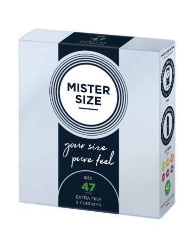 MISTER SIZE - PREZERVATYVAI, XS DYDIS 47 MM (3 VIENETAI)