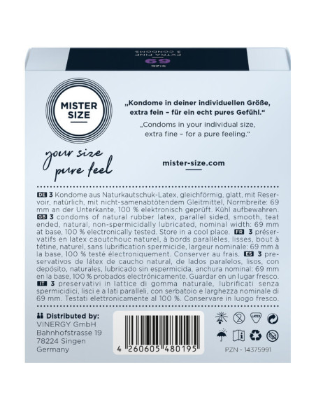 MISTER SIZE - CONDOMS SIZE XXXL 69 MM (3 UNITS)