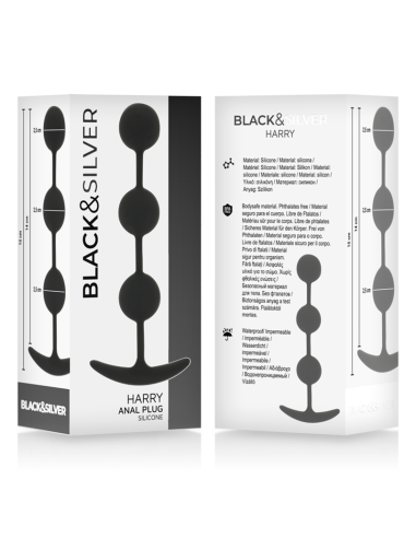 BLACKandSILVER - HARRY ANAL ROSARY 3 SILICONE SPHERES 14 CM