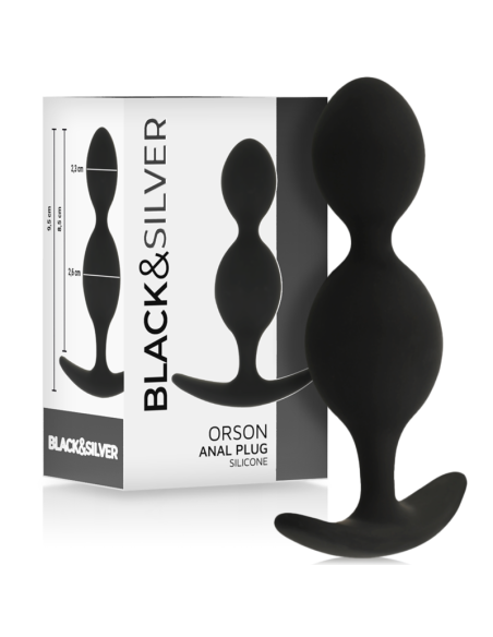 BLACKandSILVER - ORSON silikoninis analinis kamštelis, 2 bangos, 9 cm