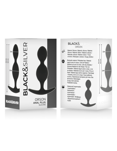 BLACKandSILVER - ORSON silikoninis analinis kamštelis, 2 bangos, 9 cm