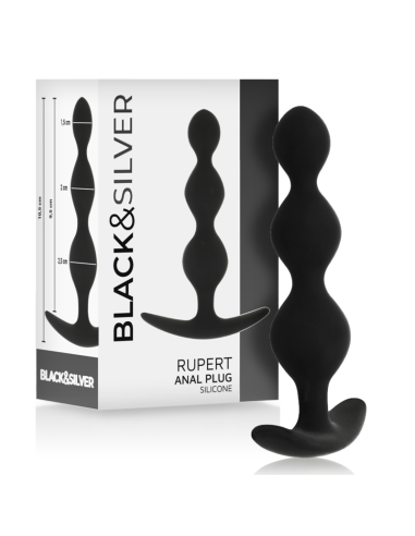 BLACKandSILVER - RUPERT analinio kamuoliuko grandinėlė 10 CM