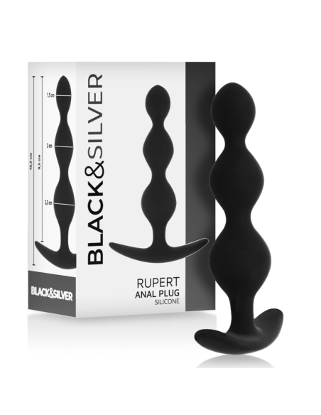 BLACKandSILVER - RUPERT analinio kamuoliuko grandinėlė 10 CM