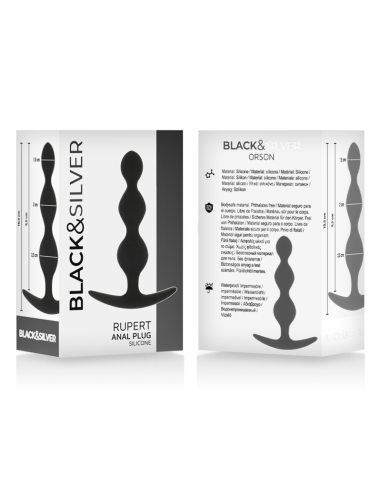 BLACKandSILVER - RUPERT analinio kamuoliuko grandinėlė 10 CM
