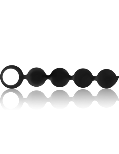 BLACKandSILVER - LENNON ANAL ROŽINIS 4 SILIKONINĖS RUTULIUKĖS 15 CM