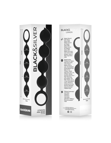 BLACKandSILVER - LENNON ANAL ROSARY 4 SILICONE SPHERES 15 CM