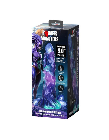 POWER MONSTERS - DUSKWALKER SENTINEL TRICOLOR INFLATABLE FANTASY SILICONE DILDO 23 CM Ø 5 CM