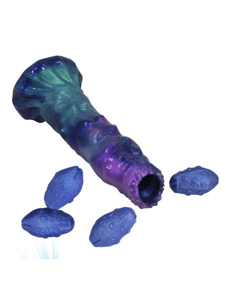 POWER MONSTERS - DUSKWALKER SENTINEL TRICOLOR INFLATABLE FANTASY SILICONE DILDO 23 CM Ø 5 CM