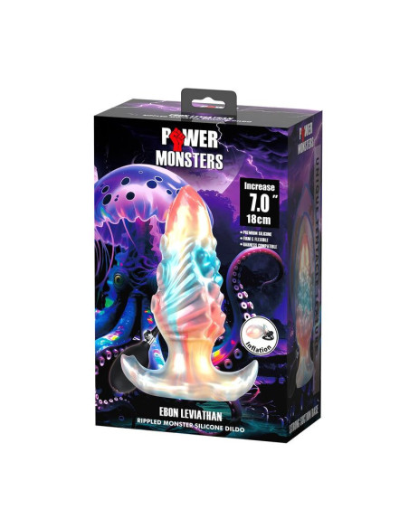 POWER MONSTERS - EBON LEVIATHAN TRICOLOR INFLATABLE FANTASY ANAL PLUG 18 CM