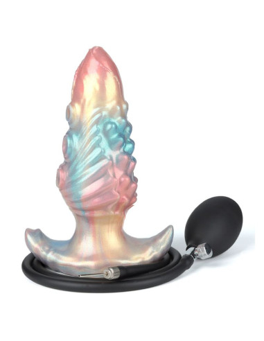 POWER MONSTERS - EBON LEVIATHAN TRICOLOR INFLATABLE FANTASY ANAL PLUG 18 CM