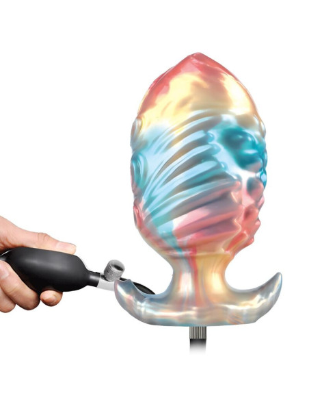 POWER MONSTERS - EBON LEVIATHAN TRICOLOR INFLATABLE FANTASY ANAL PLUG 18 CM