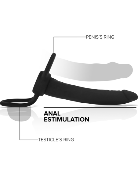 MITOLOGIJA - COBI ONYX ANALINIS DILDO SU POVIES IR SĖKLIDĖS ŽIEDU, 13 CM