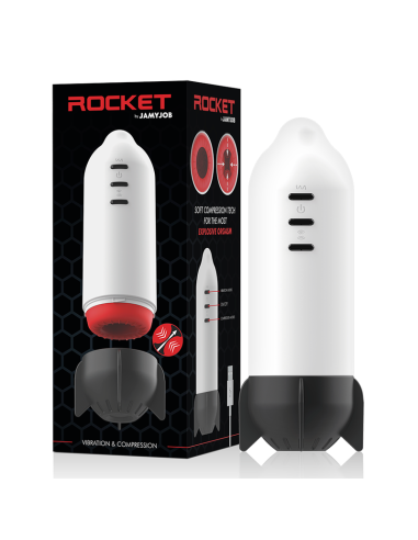 JAMYJOB - RAKETINIS MASTURBATORIUS SU ŠVELNIA KOMPRESIJA IR VIBRACIJA