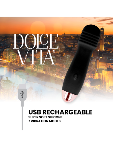 DOLCE VITA - ĮKRAUNAMAS VIBRUOJAMAS TRYS JUODAS 7 GREIČIAI
