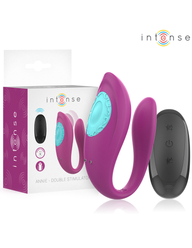 INTENSE - ANNIE U-SHAPED VIBRATOR AND STIMULATOR PURPLE REMOTE CONTROL