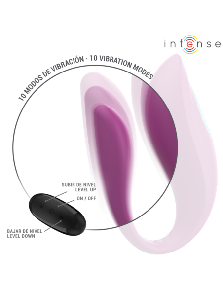 INTENSE - ANNIE U FORMOS VIBRATORIUS IR STIMULIATORIUS VIOLETINIS NUOTOLINIO VALDYMO PULTELIS