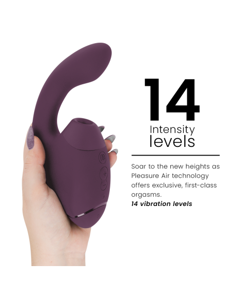 WOMANIZER - DUO NEXT DUAL CLITORAL irG-SPOTINIS STIMULIATORIAUS TAMSIAI VIOLETINIS