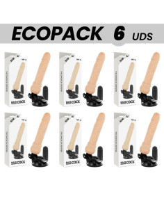 ECOPACK 6 VIENETAI - BASECOCK REALISTINIS VIBRATORIUS SU NUOTOLINIO VALDYMO VALDYMU 19,5 CM - O- 4 CM