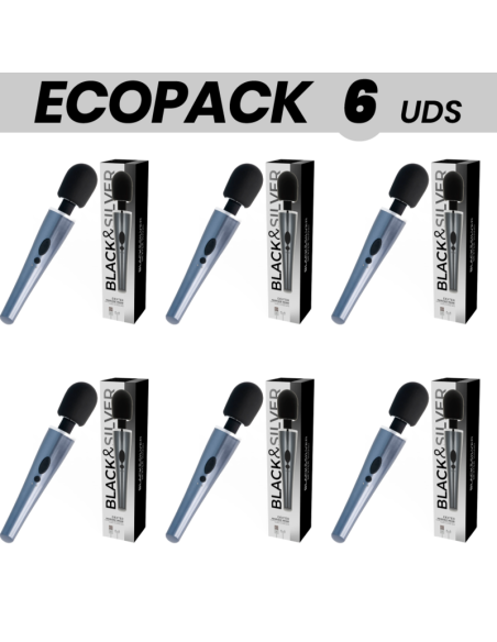 ECOPACK 6 UNITS - BLACKandSILVER DEXTER MASSAGE WAND