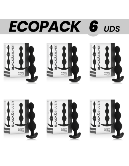 ECOPACK 6 VIENETAI - BLACKandSILVER RUPERT ANALINIO KAMUOLIO GRANDINĖ 10 CM