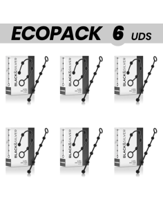 ECOPACK 6 VIENETŲ - BLACKandSILVER KORG SILIKONINĖ ANALINĖ GRANDINĖ 21 CM